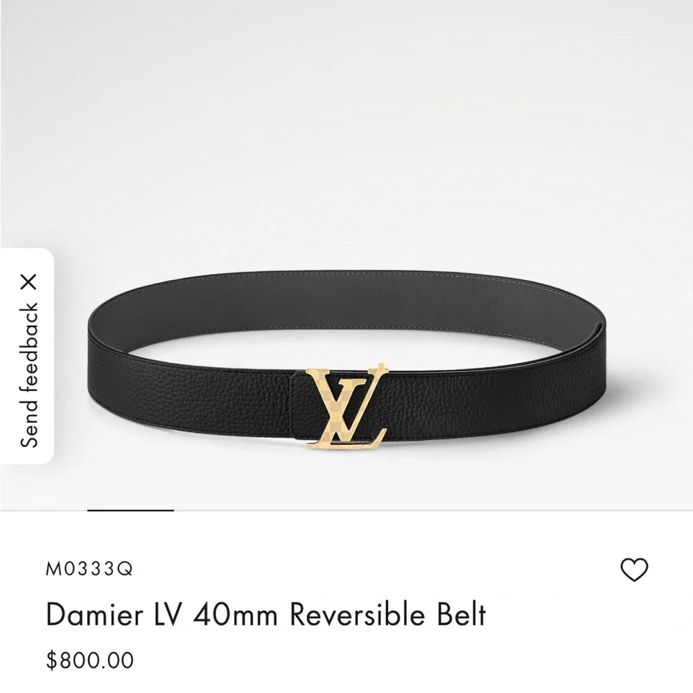 Louis Vuitton Damier LV 40mm Reversible Belt | 100% Authentic EUC Sz 100 - Picture 3 of 10